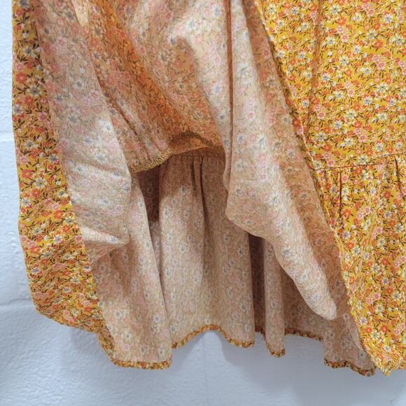 Luxology Ditzy Floral Smocked Dress Yellow Small 594 - Picture 7 of 11